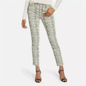 NWT AG Mari High Waist Slim Straight Leg Jeans SILK PYTHON IDU/ DARK Algae
